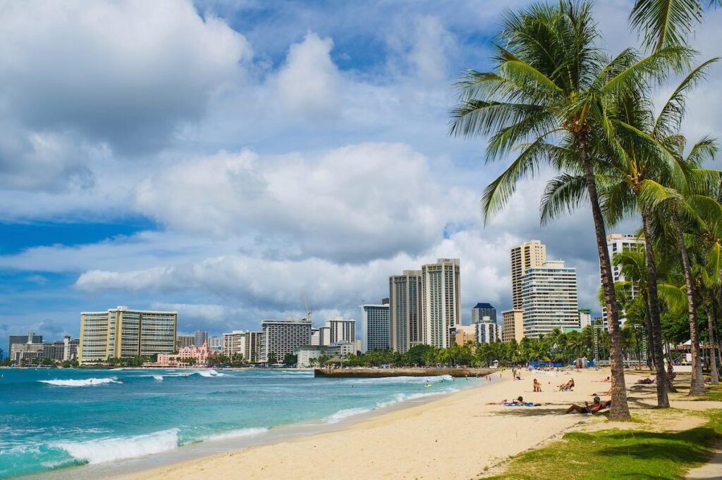 Image of Waikiki Beach and hotels